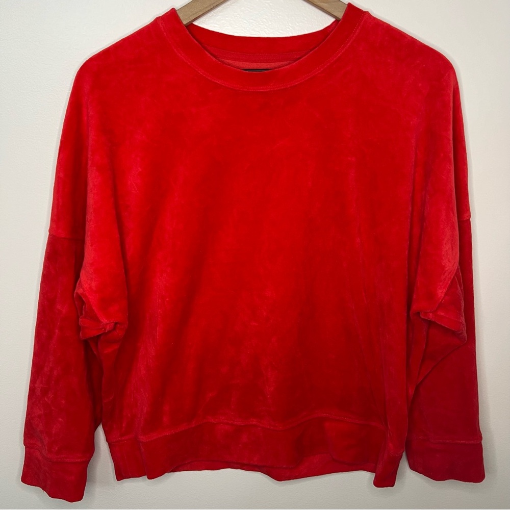 Aerie Red Sweater Velour Women's Size Small Holiday Winter Cozy